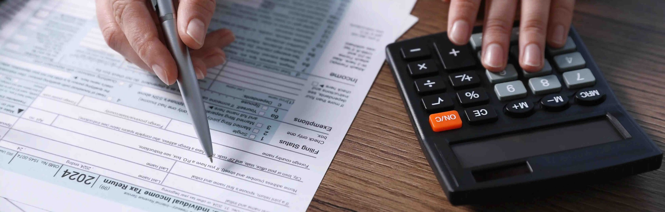 filling out tax return